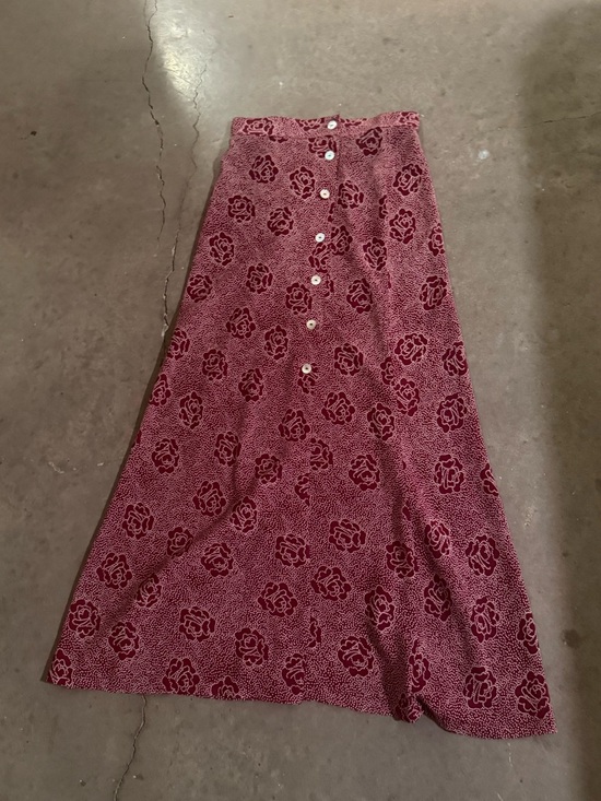Esprit Dresses & Skirts - Esprit Red Pink Floral Button-Front Maxi Skirt